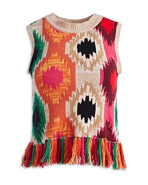 Alice And Olivia Reva Fringe Shell Top