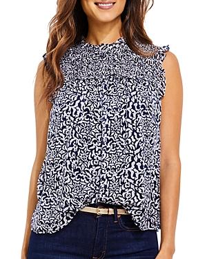 Vineyard Vines Geo Smocked Sleeveless Top