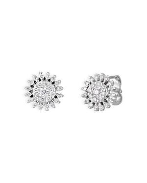 Roberto Coin 18k White Gold Tiny Treasure Diamond Sunburst Stud Earrings