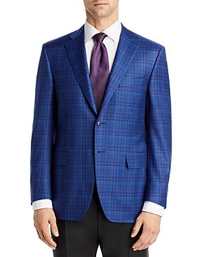 Canali Siena Blue Plaid Classic Fit Sport Coat