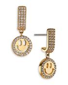 Aoja By Nadri Cheeky Pave Smiley Face Drop Earrings