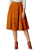 Karen Millen Faux-suede Button Skirt