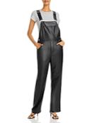 Weworewhat Basic Faux Leather Overalls
