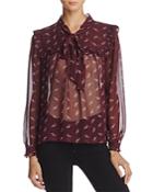 Beltaine Kate Sheer Tie-neck Blouse