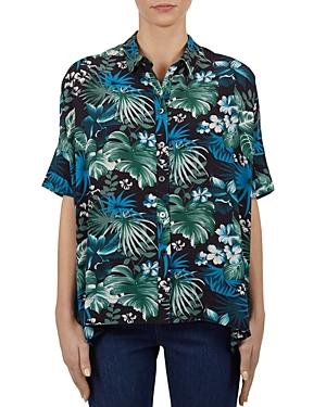 Gerard Darel Clotilde Tropical-print Button-down Shirt