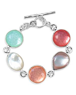 Ippolita Sterling Silver Wonderland 5-stone Flexible Bracelet In Saguaro
