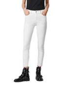 Allsaints Miller Frayed Hem Skinny Jeans In White