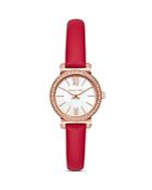 Michael Kors Sofie Red Leather Strap Watch, 26mm