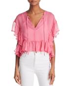 Bailey 44 Go With The Flow Ruffled Silk Top