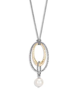 John Hardy Sterling Silver & 18k Yellow Gold Classic Chain Freshwater Pearl Pendant Necklace, 32