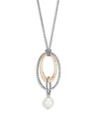 John Hardy Sterling Silver & 18k Yellow Gold Classic Chain Freshwater Pearl Pendant Necklace, 32