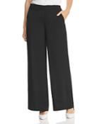 Kenneth Cole Textured-satin Wide-leg Pants