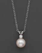 Cultured Pearl Pendant Necklace, White Gold, 7.5 Mm
