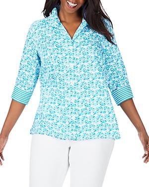 Foxcroft Plus Cotton Printed Tunic