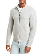The Men's Store At Bloomingdale's Wool & Cashmere Textured Full Zip Mock Neck Sweater - 100% Exclusive