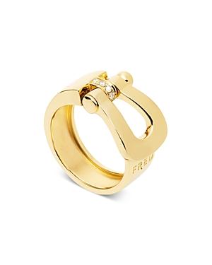 Fred 18k Yellow Gold Force 10 Diamond Large Ribbon Ring