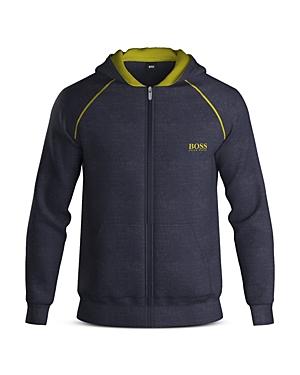 Hugo Boss Mix & Match Cotton Blend Contrast Trimmed Hooded Jacket