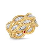 Roberto Coin 18k Yellow & White Gold New Barocco Diamond Braid Statement Ring