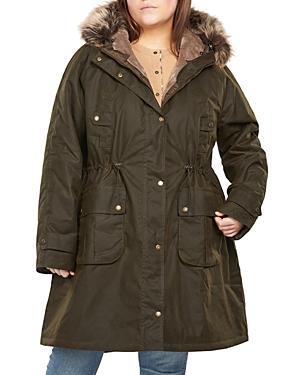 Barbour Plus Hartwith Hooded Faux Fur Trim Raincoat