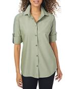 Foxcroft Andy Roll Tab Sleeve Top