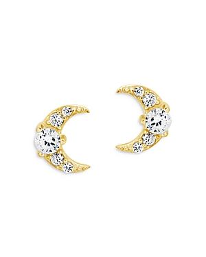 Sterling Forever Crescent Moon Stud Earrings