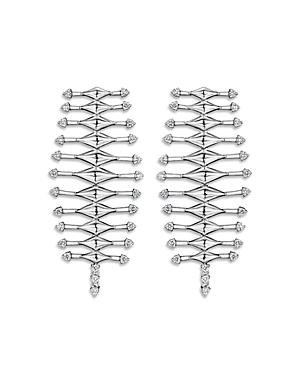 Hueb 18k White Gold Luminus Diamond Ladder Earrings