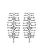 Hueb 18k White Gold Luminus Diamond Ladder Earrings