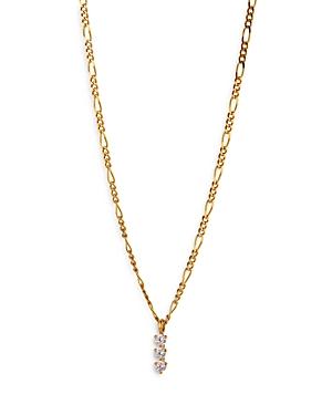 Nadri Demi Cubic Zirconia Trio Pendant Necklace In 18k Gold Plated, 16-18