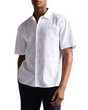 Ted Baker Ailbee-ss Stripe Flower Coupe Shirt