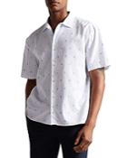 Ted Baker Ailbee-ss Stripe Flower Coupe Shirt