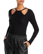 Monrow Cutout Ribbed Long Sleeve Top