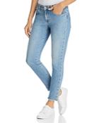 Escada Studded Skinny Ankle Jeans In Bright Blue