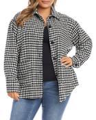 Karen Kane Plus Houndstooth Shirt Jacket
