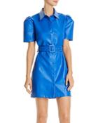 Aqua Faux-leather Mini Dress - 100% Exclusive