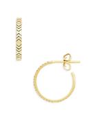 Argento Vivo Chevron Open Hoop Earrings In 14k Gold Plated Sterling Silver