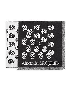 Alexander Mcqueen Biker Skull Wool Scarf