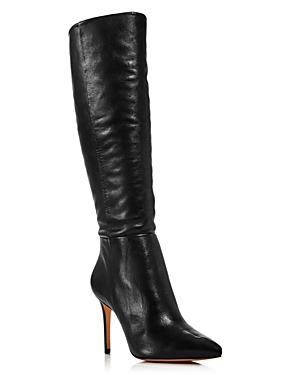 Schutz Women's Magalli Pointed Toe Tall Leather Boots