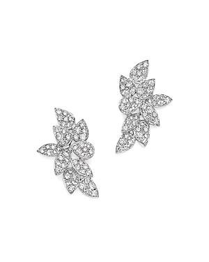 Diamond Pave Statement Earrings In 14k White Gold, 1.40 Ct. T.w.