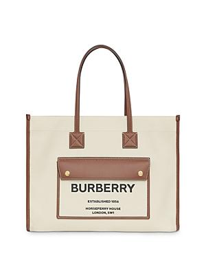 Burberry Canvas & Leather Medium Pocket Tote