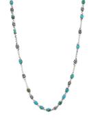 John Hardy Sterling Silver Classic Chain Turquoise With Black Matrix Beaded Necklace, 28