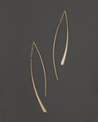 14k Yellow Gold Small Double Wire Dangle Earrings