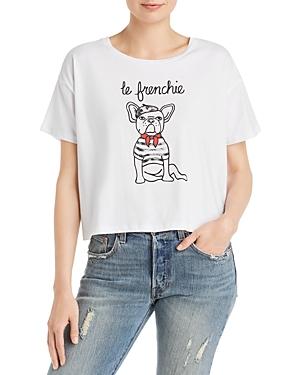 French Connection Le Frenchie Cropped Graphic Tee