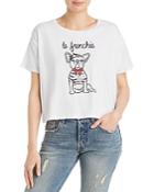 French Connection Le Frenchie Cropped Graphic Tee