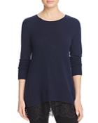 C By Bloomingdale's Lace-trim Cashmere Sweater