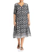 Lucky Brand Plus Floral-and-paisley Dress