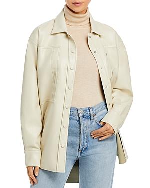 Agolde Utility Vegan Leather Button Up Shirt Jacket