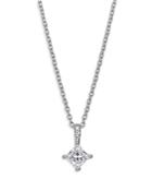 Lightbox Jewelry Lab-grown Diamond Bale Drop Pendant Necklace In 10k White Gold, 1.0 Ct. T.w.
