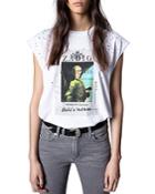 Zadig & Voltaire Cecilia Photoprint Voltaire Strass Graphic Tank Top