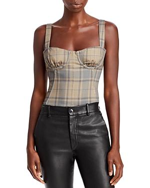 Weworewhat Plaid Denim Corset Top