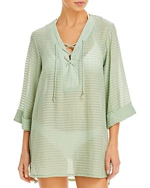 J. Valdi Lace Up Shirt Swim Cover Up